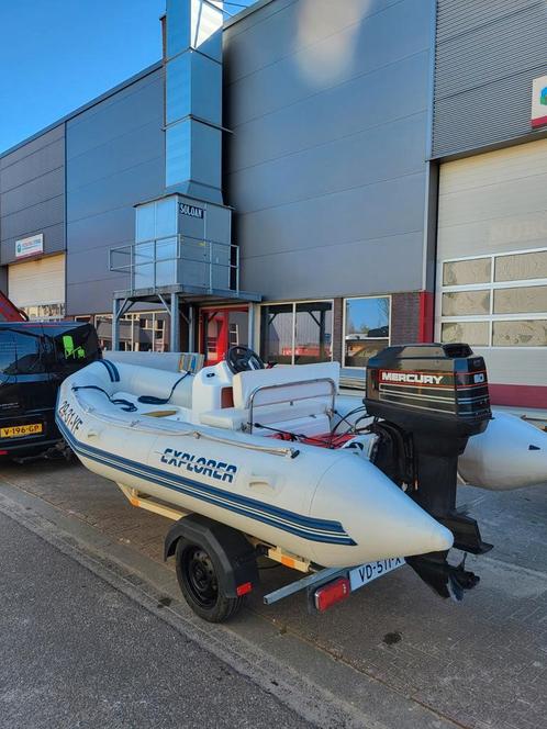 Rib, Watersport en Boten, Vis- en Consoleboten, Zo goed als nieuw, 50 tot 70 pk, 3 tot 6 meter, Benzine, Buitenboordmotor, Polyester