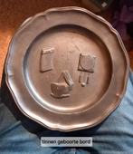 Tinnen Geboortebord met Reliëf, Antiek en Kunst, Antiek | Wandborden en Tegels, Ophalen of Verzenden