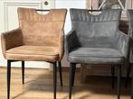 4 Rofra Eetkamerstoelen - Bruin & Grijs, Huis en Inrichting, Gebruikt, Bruin, Ophalen of Verzenden, Vier