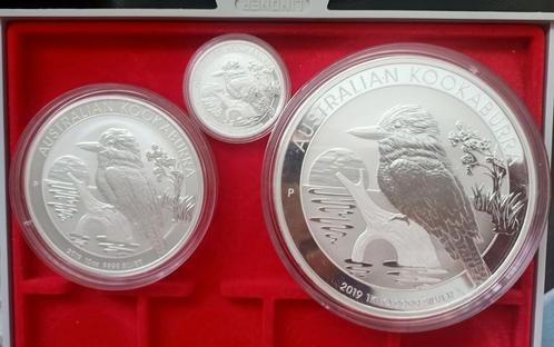 Zilveren Kookaburra munten in alle gewichten en jaartallen, Postzegels en Munten, Edelmetalen en Baren, Zilver, Ophalen of Verzenden