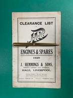 JAP Motorcycles Engines Partlist 1929 UK (Origineel), Motoren, Overige merken