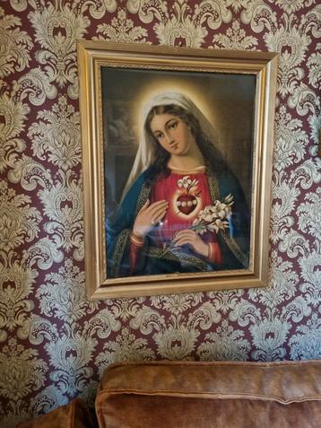 Schilderij van Maria met gouden lijst beschikbaar voor biedingen