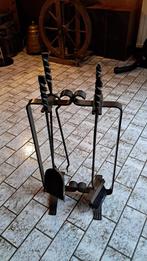 Sierlijke smeedijzer haardset, Ophalen, Gebruikt, Vrijstaande haard, Houthaard