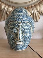 Boeddha verlichting blauw mozaïek, Glas, Zo goed als nieuw, 50 tot 75 cm, Ophalen