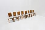 Vintage Italiaanse eetkamer stoelen set van 8, Bruin, Ophalen of Verzenden, Zo goed als nieuw, Italiaans