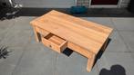 Massief teakhouten salontafel met lade, Ophalen, 50 tot 100 cm, 100 tot 150 cm, Teakhout