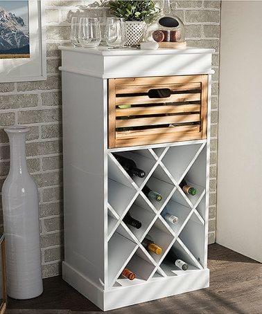 Wijnkastje met lade, Huis en Inrichting, Woonaccessoires | Wijnrekken, Zo goed als nieuw, 75 cm of meer, Hout, 5 tot 15 flessen