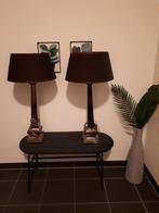 Tafellamp met bordeaux kleurige kap, Huis en Inrichting, Lampen | Hanglampen, Zo goed als nieuw, Ophalen, 75 cm of meer