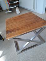 Moderne tafel rvs en hout, 200 cm of meer, Rechthoekig, Zo goed als nieuw, Ophalen