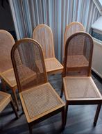 Eetkamer stoelen vintage rotan bijenkorf, Huis en Inrichting, Stoelen, Ophalen, Gebruikt, Bruin