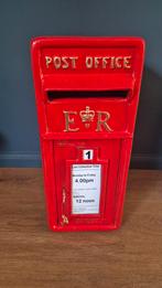 Engelse rode mailbox, Ophalen, Nieuw, Aluminium, Wandbrievenbus