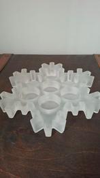 Mooie zware waxinelichthouder in de vorm van sneeuwvlok, Ophalen of Verzenden, Zo goed als nieuw, Overige materialen, Minder dan 25 cm