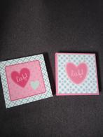 2x Canvas Schilderijtjes - Lief lifestyle, Minder dan 50 cm, Ophalen of Verzenden, Zo goed als nieuw, Schilderij