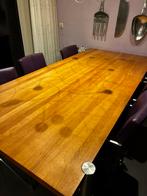 Mooie massieve lichteiken eettafel 220x100, Ophalen, 200 cm of meer, 50 tot 100 cm, Zo goed als nieuw