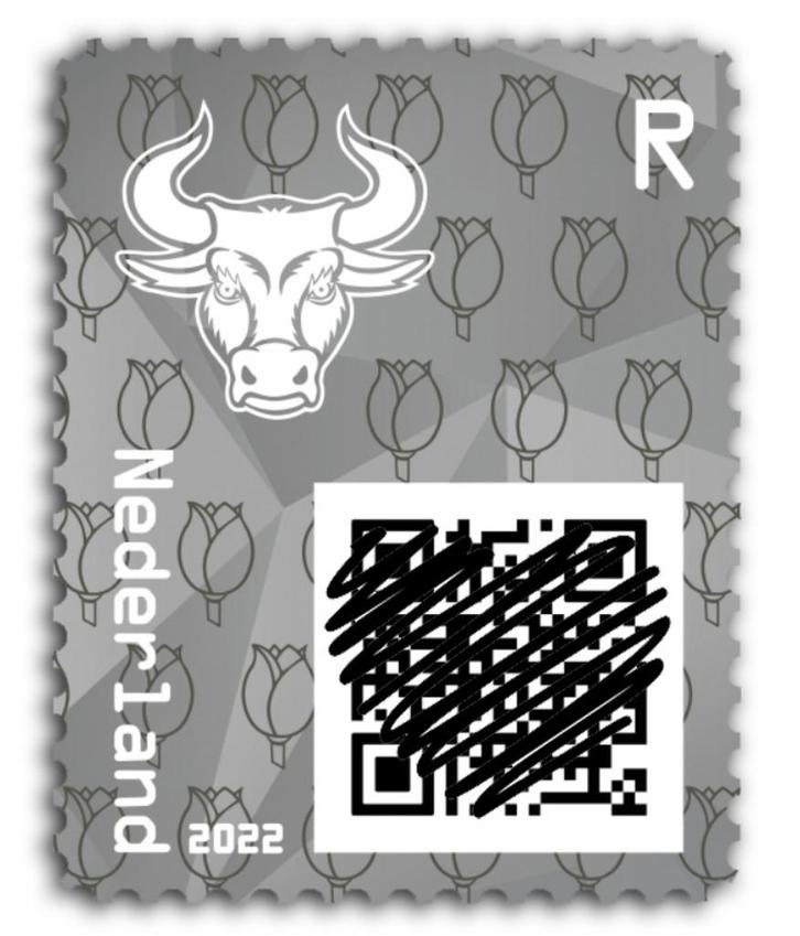 Crypto postzegel Stier 2022 Zwart, Postzegels en Munten, Postzegels | Nederland, Postfris, Na 1940, Ophalen of Verzenden