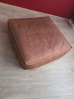 Lederen hocker/poef 90x90 H25 cm, Ophalen, Zo goed als nieuw, Vierkant, 50 tot 75 cm