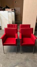 Eetkamerstoel DESIGN ON STOCK rood leder, Huis en Inrichting, Stoelen, Ophalen, Zo goed als nieuw, Vijf, Zes of meer stoelen, Rood