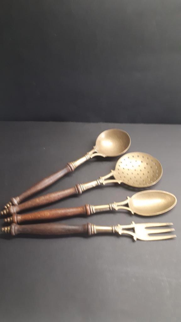 Sier Bestek van messing Decoratie voor aan de wand, Antiek en Kunst, Antiek | Bestek, Ophalen of Verzenden