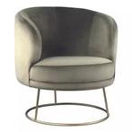 PTMD fauteuil Xelena velvet groen NIEUW, Huis en Inrichting, Fauteuils, Ophalen, Nieuw