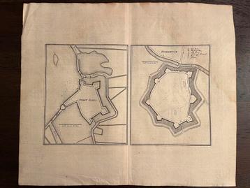 Antieke vestingkaarten Zwartsluis Steenwijk; Merian ca. 1660 beschikbaar voor biedingen