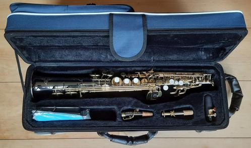 sopraan saxofoon met koffer, Muziek en Instrumenten, Blaasinstrumenten | Saxofoons, Zo goed als nieuw, Sopraan, Met koffer, Ophalen