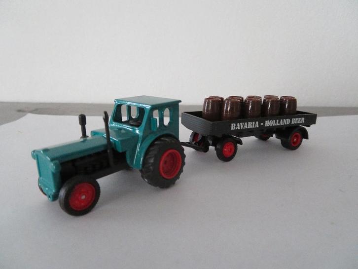 Bavaria tractor groot met aanhanger - Grell, Hobby en Vrije tijd, Modelauto's | 1:87, Zo goed als nieuw, Hijskraan, Tractor of Landbouw