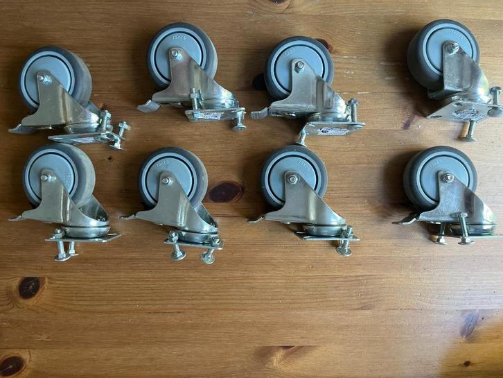 Apparaatzwenkwiel Staal Verzinkt 75mm Met Kogellager 8 stuks, Doe-het-zelf en Verbouw, Zwenkwielen, Zo goed als nieuw, Ophalen of Verzenden