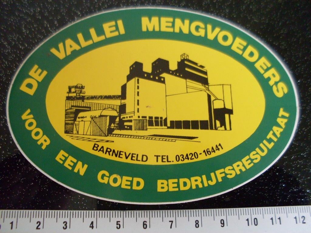 sticker de vallei mengvoeders barneveld logo, Verzenden, Zo goed als nieuw, Bedrijf of Vereniging