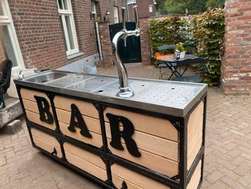 Mobiele biertap bar, compleet mancave beuken metalen frame beschikbaar voor biedingen