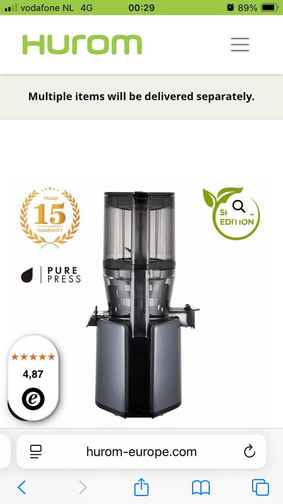 Hurum Slowjuicer, Witgoed en Apparatuur, Juicers, Zo goed als nieuw, Slowjuicer, Ophalen