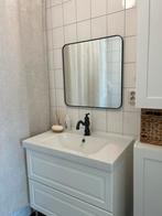 Minimalistische IKEA spiegel – zwart, vierkant, Minder dan 50 cm, Vierkant, Ophalen of Verzenden, Zo goed als nieuw