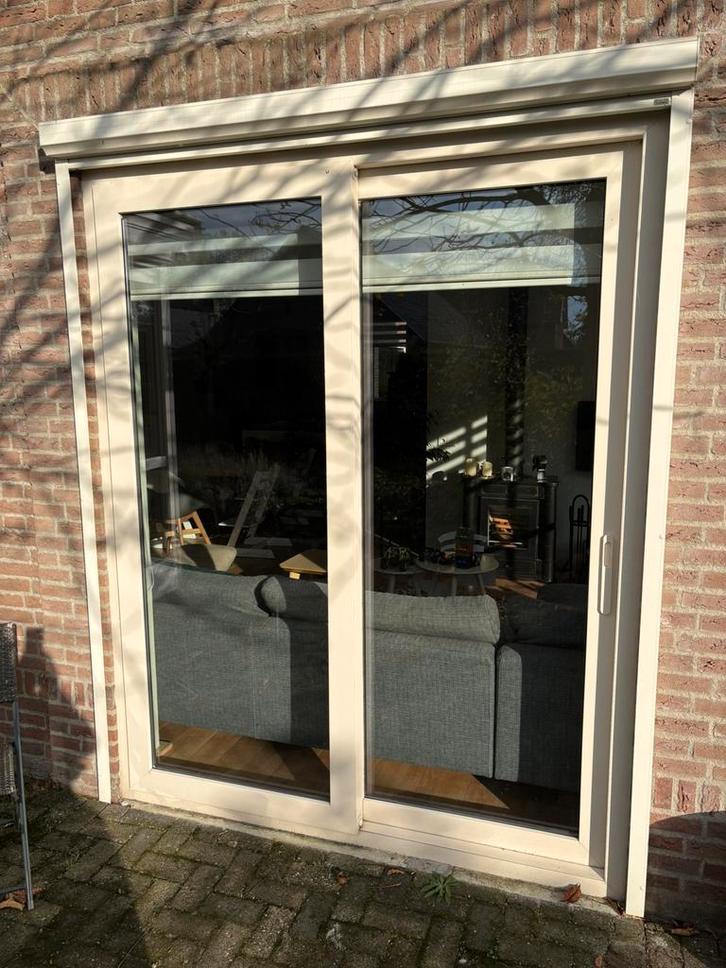 Kunststof schuifpui met screen 191x238, Doe-het-zelf en Verbouw, Kozijnen en Schuifpuien, Zo goed als nieuw, Schuifpui, Kunststof