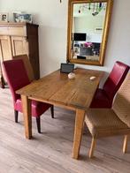Houten eettafel met 4 stoelen 160 X 90, Huis en Inrichting, Tafels | Eettafels, Ophalen, Gebruikt, 100 tot 150 cm, 50 tot 100 cm