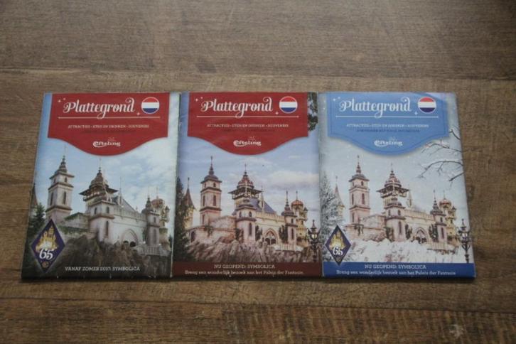 efteling plattegrond  3 x, Verzamelen, Efteling, Zo goed als nieuw, Ophalen of Verzenden