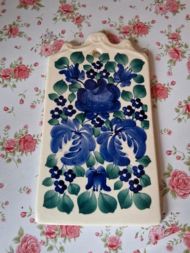 Oud porseleinen snijplankje bloemen, Antiek en Kunst, Antiek | Servies los, Ophalen of Verzenden