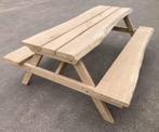 Picknicktafel Massief Eiken Boomstamplanken, Tuin en Terras, Picknicktafels, Ophalen, Zo goed als nieuw, Rechthoekig, Hout