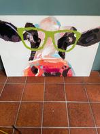 Leuk canvas , op houten frame, bonte koe, Antiek en Kunst, Ophalen