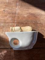 Scheerbakje met kwast - Vintage, Gebruikt, Gehele gezicht, Wit, Ophalen of Verzenden