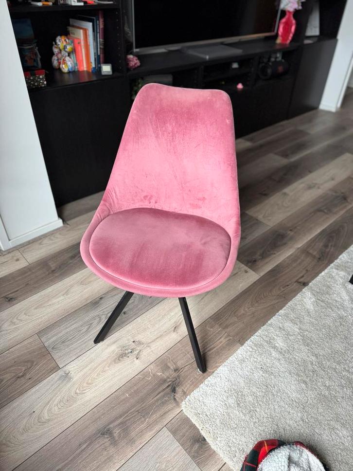 Vince Design Eetkamerstoel - Finley Roze, Huis en Inrichting, Stoelen, Zo goed als nieuw, Eén, Metaal, Overige kleuren, Ophalen