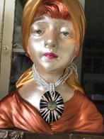 Art-Deco gips buste La Paysanne Frankrijk Villanella 1890-19, Verzenden