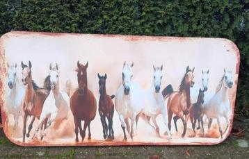 Wanddecoratie Paard Paarden Paardengroep 100x50 Nieuw  beschikbaar voor biedingen