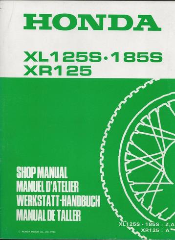 Honda XL125 S XL185 S XR125 shop manual (879p) beschikbaar voor biedingen