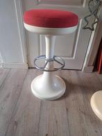 Vintage Kruk Design Rood Barkruk, Ophalen, Kunststof, Gebruikt, Met voetsteun