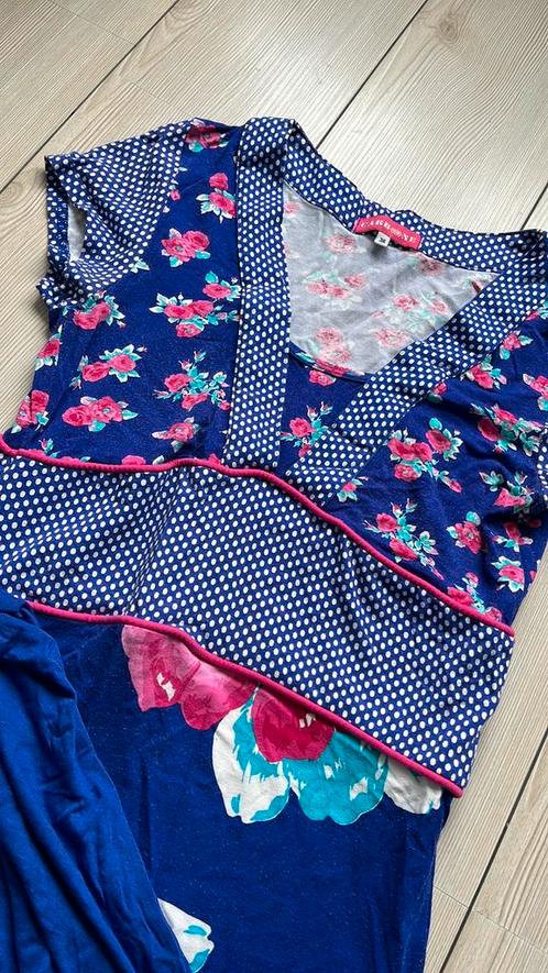 36 38 carbone jurk bloemen jurk met vest oilily tas, Kleding | Dames, Jurken, Zo goed als nieuw, Maat 38/40 (M), Paars, Onder de knie
