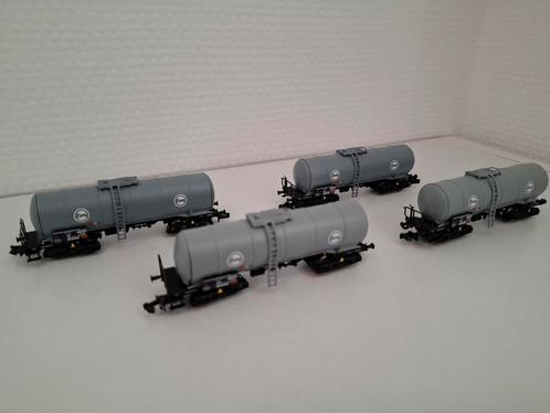 Set van 4 Fleischmann ketelwagons Eva van de DB, Hobby en Vrije tijd, Modeltreinen | N-Spoor, Gebruikt, Treinset, Gelijkstroom