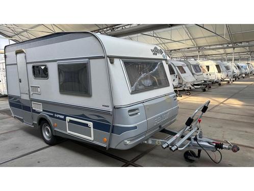 Fendt Saphir 410 Q met opklapbaar stapelbed, Caravans en Kamperen, Caravans, Particulier, tot en met 4, 750 - 1000 kg, Standaardzit