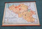 Oude schoolplaat,  landkaart België & Luxemburg, Boeken, Ophalen of Verzenden, Zo goed als nieuw, 1800 tot 2000, Landkaart