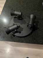 Plafondspot met 3 Spots - Zwart, Huis en Inrichting, Lampen | Spots, Halogeen, Gebruikt, Metaal of Aluminium, Ophalen of Verzenden