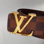 Riem 100/40 met gesp goud bruin echt leer, 95 tot 105 cm, Bruin, Echt leder, Ophalen of Verzenden