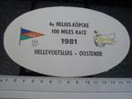 sticker 4e helius-kopcke 100 miles race 1981 hellevoetsluis, Verzamelen, Stickers, Verzenden, Zo goed als nieuw, Bedrijf of Vereniging